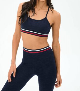 SPLITS59 Cali Active Rib Bra In Heather Indigo
