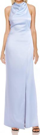 Badgley Mischka Daley Halter Neck Gown In Sky