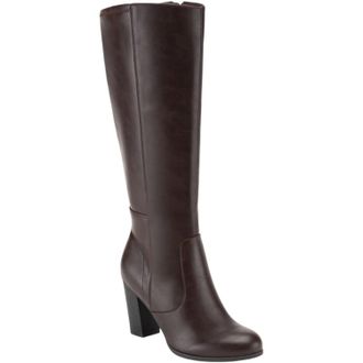 Style & Co. Womens Style & Co Addyy Brown Knee High Block Heel Riding Boots HAWK1325