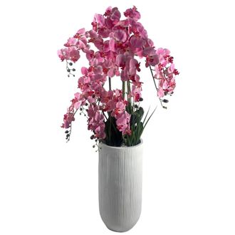Leaf Artificial Pink Orchid Potted Display Artificial 150cm in Green