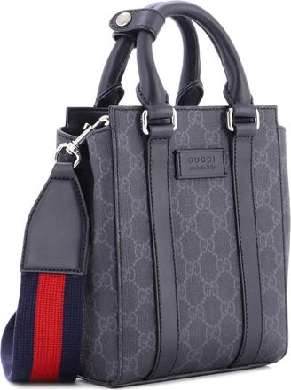 Gucci Convertible Web Open mini-shopper met GG gecoat canvas - Zwart