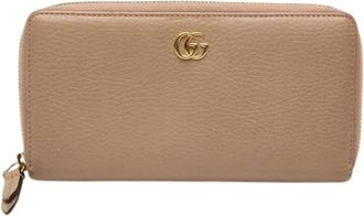 Gucci Pre-owned Zip-Around Portemonnee - Dames - Vintage Accessoires - Beige - ONE Size - Leer - Vintage