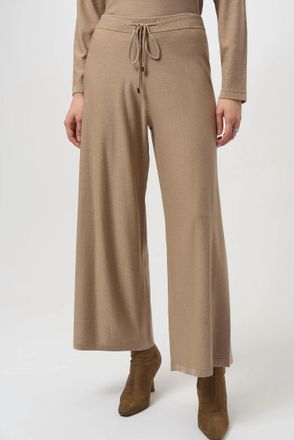 Joseph Ribkoff Sequined Wide Leg Culotte Pants In Fawn