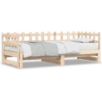Berkfield Home Pull-out Day Bed 2x(90x200) cm Solid Wood Pine in Brown