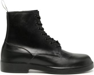 TAKAHIROMIYASHITA TheSoloist. lace-up ankle-length leather boots - men - Leather/Leather/Other Materials - 10 - Black
