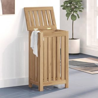 vidaXL Cesto De La Ropa Sucia Madera Maciza De Teca 35x25x60 Cm Vidaxl