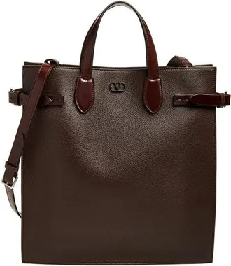 Valentino Antibes North/South Grained Leather Tote in Dark Brown at Nordstrom