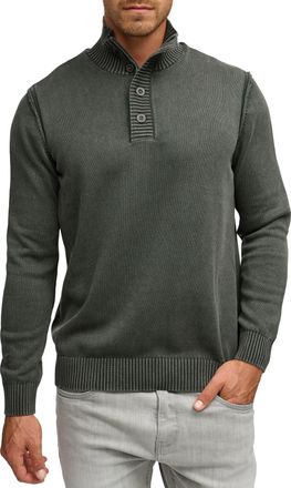 Indicode Strickpullover INDICODE INNiels.5 Placket, Herren, Gr. XL, raven, Strick, Obermaterial: 100% Baumwolle, unifarben, regular fit, Pullover Strickpullove