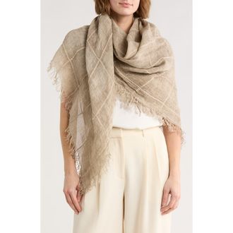 Eileen Fisher Organic Linen & Organic Cotton Square Scarf in Wheat at Nordstrom Rack