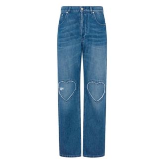 Moschino Straight Jeans, female, Blue, Size: M Trousers Denim