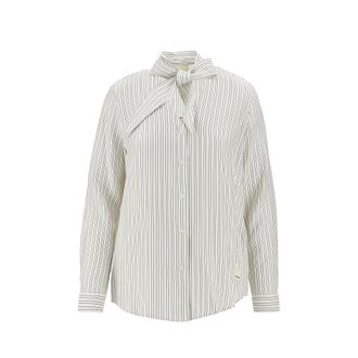 Emporio Armani Striped shirt with scarf collar Woman S