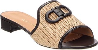 Ferragamo Gancini Ornament Raffia Sandal