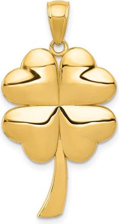 Diamond2Deal 10k Yellow Gold 4-Leaf Clover Pendant