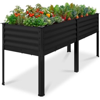 Best Choice Products 72x24x30in Non Toxic Elevated Galvanized Metal Garden Bed Corner Protectors