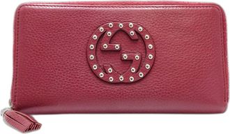 Gucci Soho Bordeaux Leather Long Wallet (Bi-Fold) (Pre-Owned)