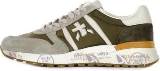 Premiata Logo Sneakers Su&egrave;de Rubberen Zool Canvas - Heren - Sneakers - Veelkleurig - 40 EU - Su&egrave;de - Schoenen