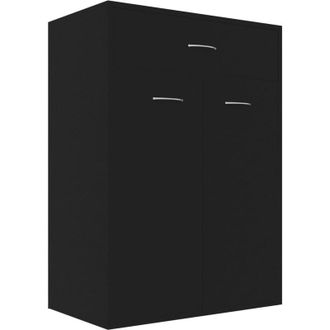 vidaXL Vidaxl - Mueble zapatero de madera contrachapada negro 60x35x84 cm