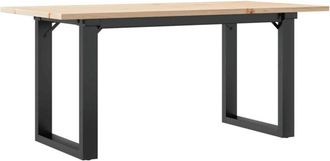vidaXL Coffee Table O-Frame 90x40x45 cm Solid Wood Pine and Steel Vidaxl