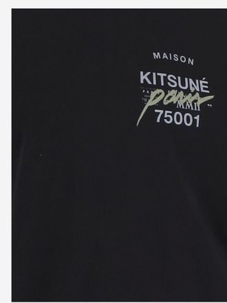 Maison Kitsun&eacute; Logo-Printed Organic Cotton T-Shirt - Black