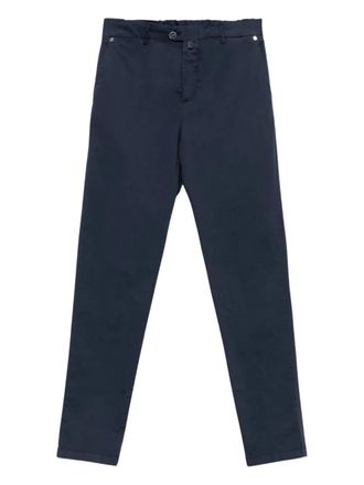 Kiton logo-patch trousers - Blue