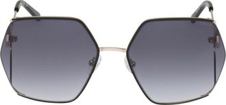 Guess 60mm Geometric Sunglasses in Gold /Gradient Smoke at Nordstrom Rack