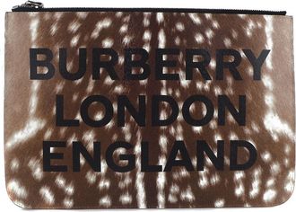 Burberry Brown Leather Clutch Bag (Pre-Owned)