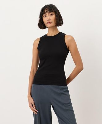 Pact Perfect Rib Layering Tank Made With Organic Cotton in Black at Nordstrom, Size Xx-Large