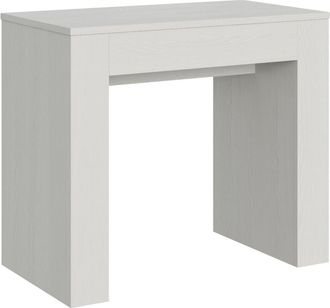 Itamoby Consola extensible 90x49/307 cm efecto madera fresno blanco