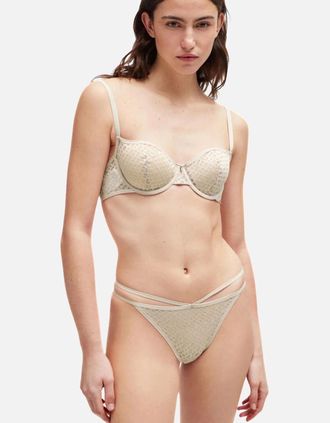 HUGO BOSS Womens B-Lace String, Open Beige - Tan/Tan - Size: XS