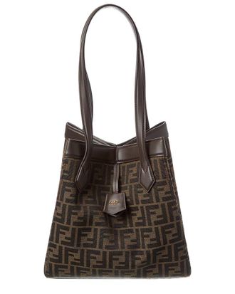 Fendi Fendi Origami Medium Ff Jacquard & Leather Tote
