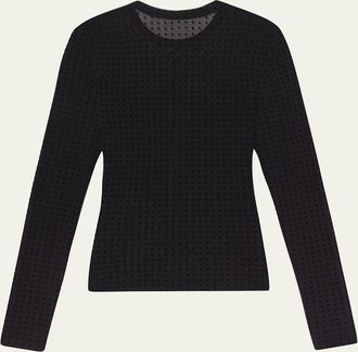 Frame Denim The Mesh Polka Dot Top