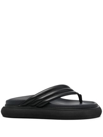 The Attico chunky-sole leather flip flops - women - Leather - 36 - Black