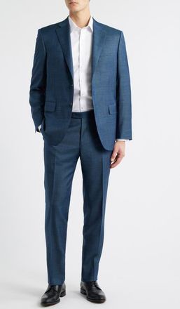 Canali Siena Regular Fit Dark Green Denim Effect Wool Suit at Nordstrom, Size 40 Us