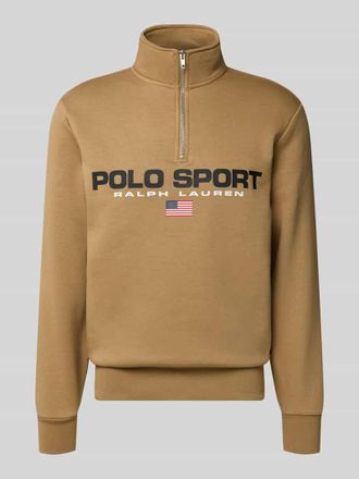Polo Ralph Lauren Sweatshirt mit Label-Print in Khaki, Größe XL