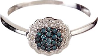 Savvy Cie Jewels 14K W TEAL DIAMOND RING