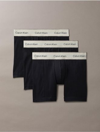 Calvin Klein Mens Heritage Cotton Stretch 3-Pack Boxer Brief - Black - XL