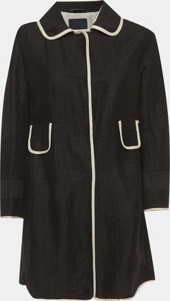 Max Mara Smax Mara Black Textured Cotton Coat