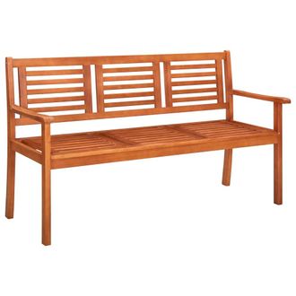 vidaXL Banco De Jard&iacute;n 3 Plazas Madera Maciza De Eucalipto 150 Cm Vidaxl
