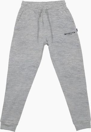 Aquascutum Mens Solid Patterned Tapered Fit Slim Joggers - Grey - Size: 2X large