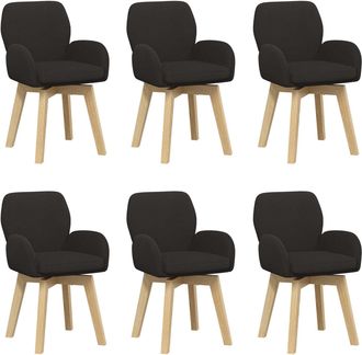 vidaXL Sillas De Comedor Giratorias 6 Uds. Boucl&eacute; Negro Vidaxl