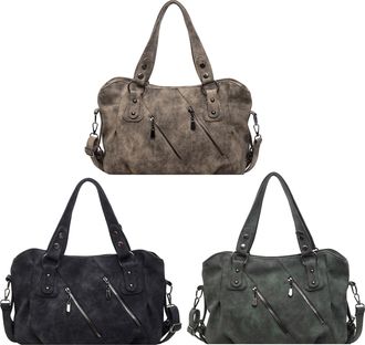 Generic Cymwer Faux Suede Daily Bag Tote Bag Shoulder Bag for Women Ladies (Black)