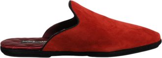Dolce & Gabbana Oranje Su&egrave;de Slippers Plat Schuim Schoenen
