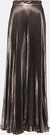 Max Mara Elegante Panteon silk-blend lame wide-leg pants