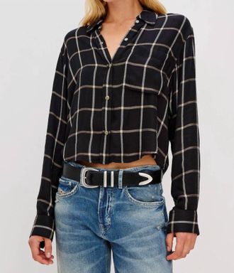 Rails Malin Long Sleeve Top In Onyx Sand Birch