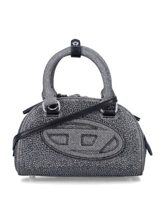 Diesel Textured Leather Dome Crossbody Bag With Shimmering Finish