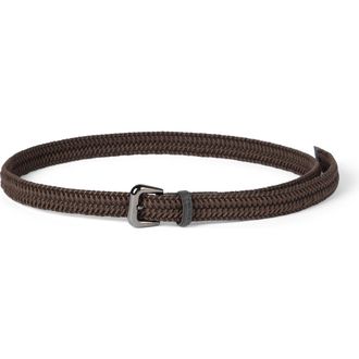 Brunello Cucinelli Braided belt with monili in Rust Brown at Nordstrom, Size X-Small