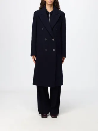 Tela Double-Breasted Long Coat in Virgin Wool Blend