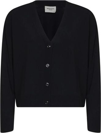 Max Mara Wkdboario Fluid Knit Cardigan - Dames - Vesten - Zwart - XL - Polyester - Truien & Vesten