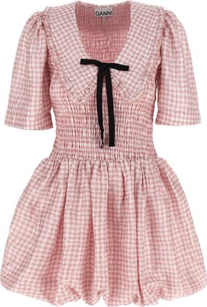 Ganni Pink Check Dress