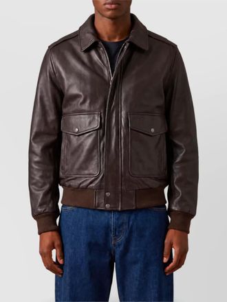 Schott NYC leather aviator bomber jacket